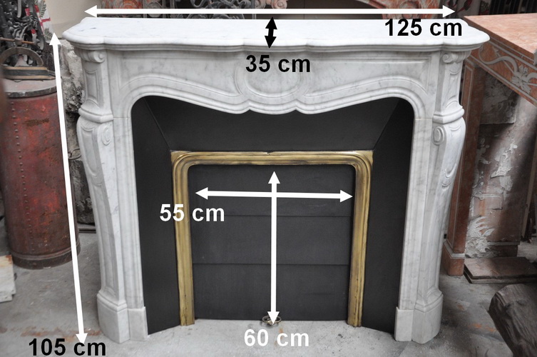 Cheminée ancienne Louis XVI 19 eme siècle Marbre Carrare - Achat - Vente  -Daniel MOREL.